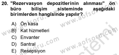 Menü Yönetimi Dersi 2023 - 2024 Yılı Yaz Okulu Sınav Soruları 20. Soru