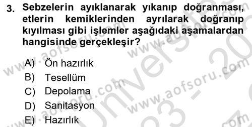 Menü Yönetimi Dersi 2023 - 2024 Yılı Yaz Okulu Sınav Soruları 3. Soru