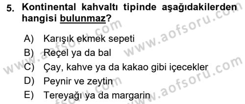 Menü Yönetimi Dersi 2023 - 2024 Yılı Yaz Okulu Sınav Soruları 5. Soru