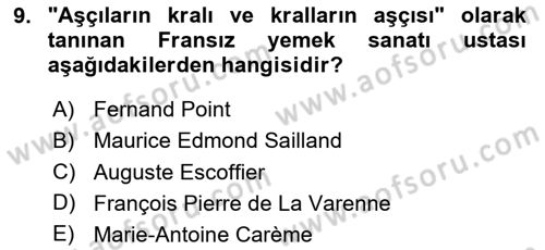 Menü Yönetimi Dersi 2023 - 2024 Yılı Yaz Okulu Sınav Soruları 9. Soru