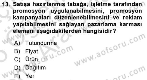 Menü Yönetimi Dersi 2024 - 2025 Yılı (Vize) Ara Sınav Soruları 13. Soru