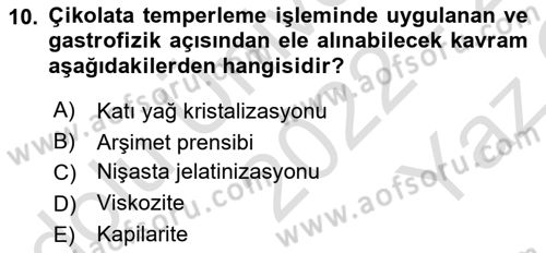 Gastronomide Yeni Akımlar Dersi 2022 - 2023 Yılı Yaz Okulu Sınav Soruları 10. Soru
