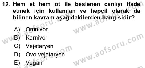 Gastronomide Yeni Akımlar Dersi 2023 - 2024 Yılı (Vize) Ara Sınav Soruları 12. Soru