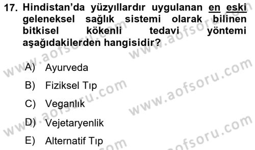 Gastronomide Yeni Akımlar Dersi 2023 - 2024 Yılı (Vize) Ara Sınav Soruları 17. Soru