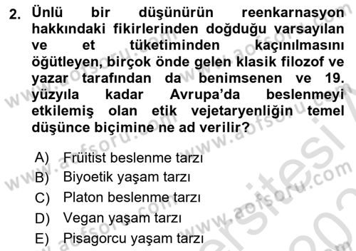 Gastronomide Yeni Akımlar Dersi 2023 - 2024 Yılı (Vize) Ara Sınav Soruları 2. Soru