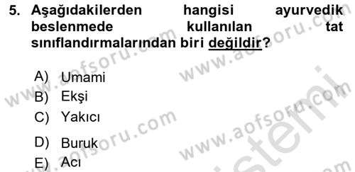 Gastronomide Yeni Akımlar Dersi 2023 - 2024 Yılı (Vize) Ara Sınav Soruları 5. Soru