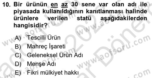 Gastronomide Yeni Akımlar Dersi 2023 - 2024 Yılı (Final) Dönem Sonu Sınav Soruları 10. Soru