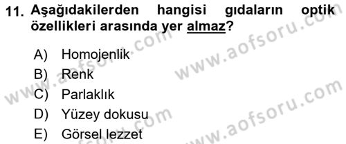 Gastronomide Yeni Akımlar Dersi 2023 - 2024 Yılı (Final) Dönem Sonu Sınav Soruları 11. Soru