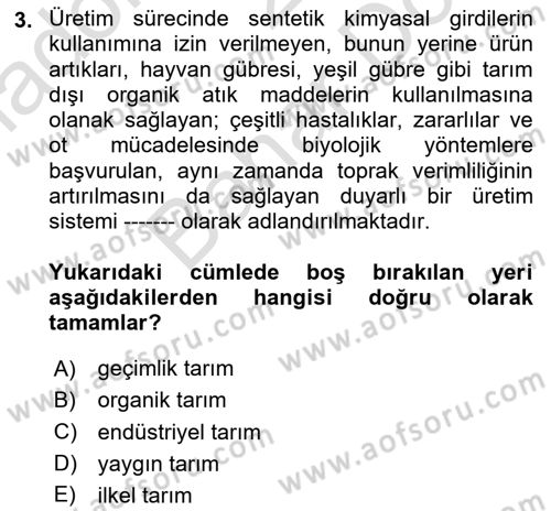 Gastronomide Yeni Akımlar Dersi 2023 - 2024 Yılı (Final) Dönem Sonu Sınav Soruları 3. Soru