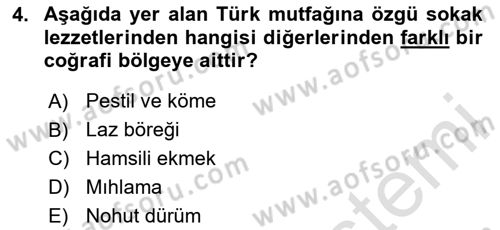Gastronomide Yeni Akımlar Dersi 2023 - 2024 Yılı (Final) Dönem Sonu Sınav Soruları 4. Soru