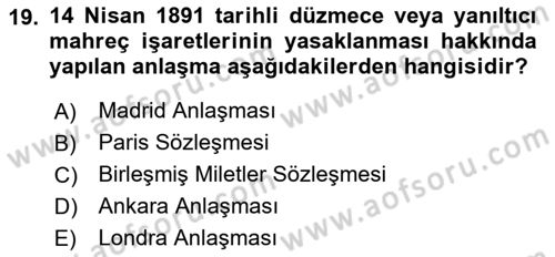 Gastronomide Yeni Akımlar Dersi 2023 - 2024 Yılı Yaz Okulu Sınav Soruları 19. Soru