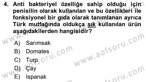 Gastronomide Yeni Akımlar Dersi 2023 - 2024 Yılı Yaz Okulu Sınav Soruları 4. Soru