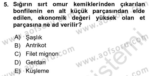 Gastronomide Yeni Akımlar Dersi 2023 - 2024 Yılı Yaz Okulu Sınav Soruları 5. Soru