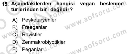 Gastronomide Yeni Akımlar Dersi 2024 - 2025 Yılı (Vize) Ara Sınav Soruları 15. Soru