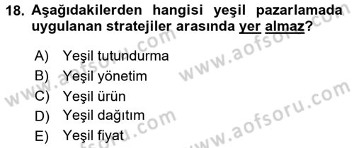 Gastronomide Yeni Akımlar Dersi 2024 - 2025 Yılı (Vize) Ara Sınav Soruları 18. Soru