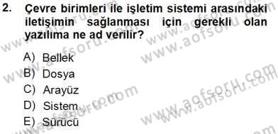 Temel Bilgi Teknolojileri 1 Dersi 2013 - 2014 Yılı Tek Ders Sınavı 2. Soru