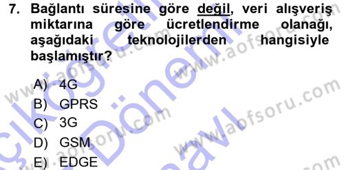 Temel Bilgi Teknolojileri 1 Dersi 2015 - 2016 Yılı (Final) Dönem Sonu Sınavı 7. Soru