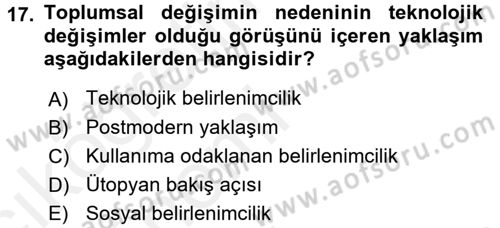 Temel Bilgi Teknolojileri 1 Dersi 2015 - 2016 Yılı Tek Ders Sınavı 17. Soru