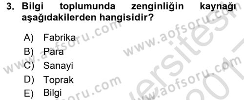 Temel Bilgi Teknolojileri 1 Dersi 2016 - 2017 Yılı (Vize) Ara Sınavı 3. Soru