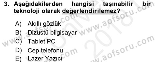 Temel Bilgi Teknolojileri 1 Dersi 2017 - 2018 Yılı 3 Ders Sınav Soruları 3. Soru