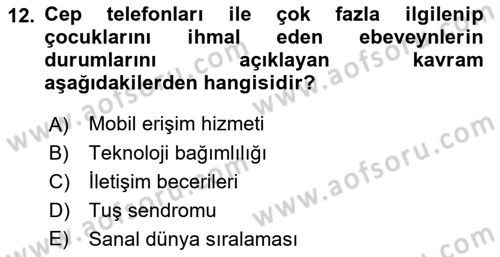 Temel Bilgi Teknolojileri 1 Dersi 2018 - 2019 Yılı (Final) Dönem Sonu Sınavı 12. Soru