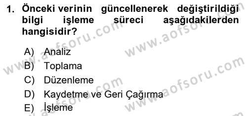 Temel Bilgi Teknolojileri 1 Dersi 2021 - 2022 Yılı (Final) Dönem Sonu Sınavı 1. Soru