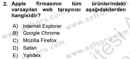 Temel Bilgi Teknolojileri 1 Dersi 2022 - 2023 Yılı (Final) Dönem Sonu Sınavı 2. Soru