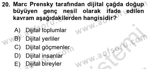 Temel Bilgi Teknolojileri 1 Dersi 2022 - 2023 Yılı Yaz Okulu Sınavı 20. Soru