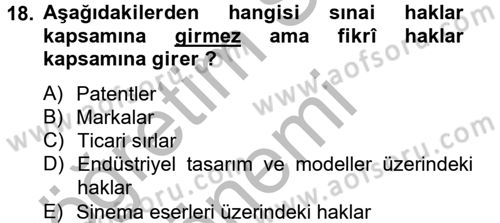 Temel Bilgi Teknolojileri 2 Dersi 2012 - 2013 Yılı (Vize) Ara Sınav Soruları 18. Soru