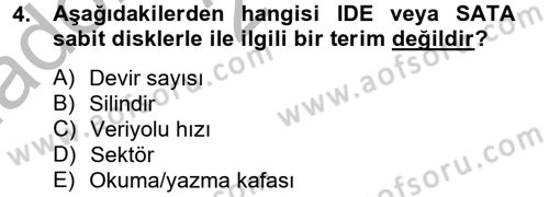 Temel Bilgi Teknolojileri 2 Dersi 2012 - 2013 Yılı (Vize) Ara Sınav Soruları 4. Soru