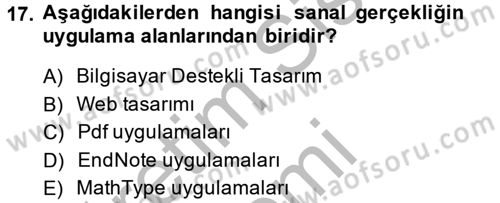 Temel Bilgi Teknolojileri 2 Dersi 2013 - 2014 Yılı (Vize) Ara Sınav Soruları 17. Soru