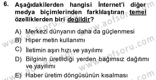 Temel Bilgi Teknolojileri 2 Dersi 2014 - 2015 Yılı (Vize) Ara Sınav Soruları 6. Soru