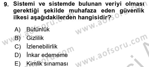 Temel Bilgi Teknolojileri 2 Dersi 2016 - 2017 Yılı (Vize) Ara Sınav Soruları 9. Soru