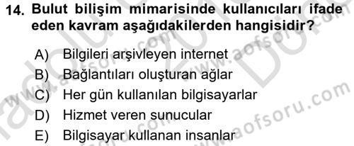 Temel Bilgi Teknolojileri 2 Dersi 2016 - 2017 Yılı (Final) Dönem Sonu Sınav Soruları 14. Soru