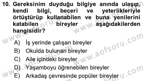 Temel Bilgi Teknolojileri 2 Dersi 2018 - 2019 Yılı (Final) Dönem Sonu Sınav Soruları 10. Soru