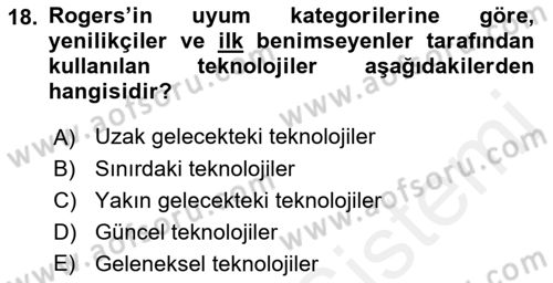 Temel Bilgi Teknolojileri 2 Dersi 2018 - 2019 Yılı (Final) Dönem Sonu Sınav Soruları 18. Soru