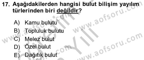 Temel Bilgi Teknolojileri 2 Dersi 2018 - 2019 Yılı Yaz Okulu Sınav Soruları 17. Soru