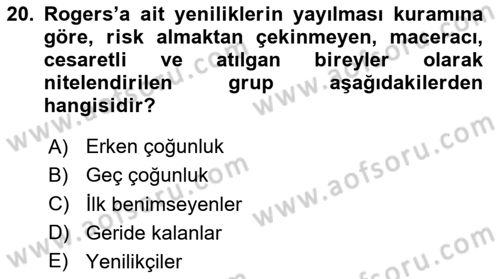 Temel Bilgi Teknolojileri 2 Dersi 2020 - 2021 Yılı Yaz Okulu Sınav Soruları 20. Soru