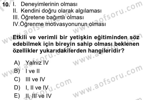 Temel Bilgi Teknolojileri 2 Dersi 2021 - 2022 Yılı Yaz Okulu Sınavı 10. Soru