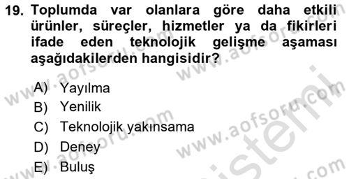Temel Bilgi Teknolojileri 2 Dersi 2023 - 2024 Yılı Yaz Okulu Sınav Soruları 19. Soru