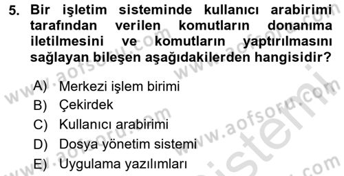 Temel Bilgi Teknolojileri 2 Dersi 2024 - 2025 Yılı (Vize) Ara Sınav Soruları 5. Soru