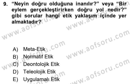 Temel Bilgi Teknolojileri 2 Dersi 2024 - 2025 Yılı (Vize) Ara Sınav Soruları 9. Soru