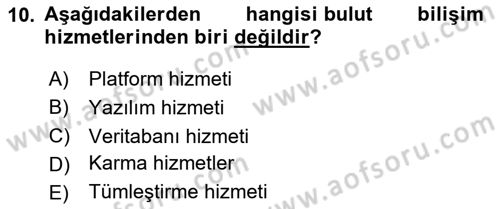 Temel Bilgi Teknolojileri 2 Dersi 2024 - 2025 Yılı (Final) Dönem Sonu Sınav Soruları 10. Soru
