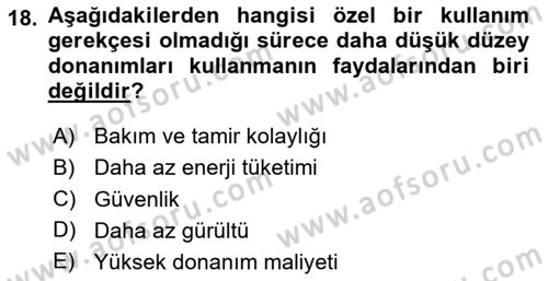 Temel Bilgi Teknolojileri 2 Dersi 2024 - 2025 Yılı (Final) Dönem Sonu Sınav Soruları 18. Soru