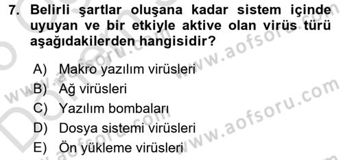 Temel Bilgi Teknolojileri 2 Dersi 2024 - 2025 Yılı (Final) Dönem Sonu Sınav Soruları 7. Soru