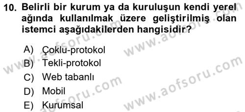 Temel Bilgi Teknolojileri 2 Dersi 2024 - 2025 Yılı Yaz Okulu Sınav Soruları 10. Soru