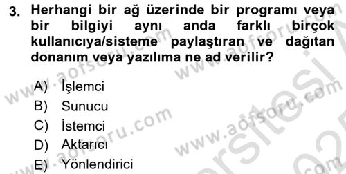 Temel Bilgi Teknolojileri 2 Dersi 2024 - 2025 Yılı Yaz Okulu Sınav Soruları 3. Soru
