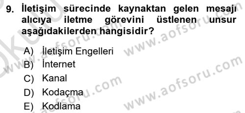 Temel Bilgi Teknolojileri 2 Dersi 2024 - 2025 Yılı Yaz Okulu Sınav Soruları 9. Soru