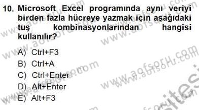 Bilgisayar 1 Dersi 2012 - 2013 Yılı (Final) Dönem Sonu Sınav Soruları 10. Soru
