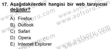 Bilgisayar 1 Dersi 2012 - 2013 Yılı (Final) Dönem Sonu Sınav Soruları 17. Soru